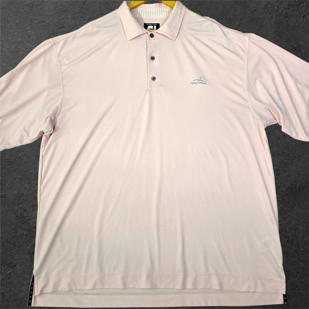 FootJoy Mens XXL Light Pink ProDry Lisle Golf Polo Shirt XXL